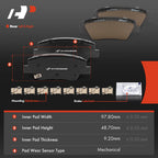 Set of 4 Rear Ceramic Brake Pads for Genesis G80 (2021–2022)