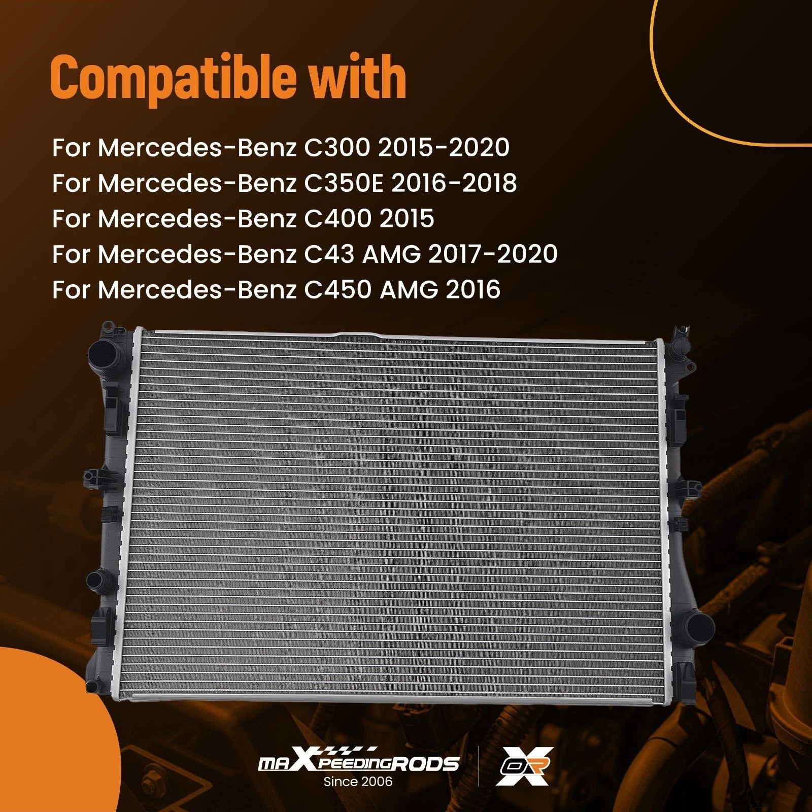 Aluminum Radiator for Mercedes-Benz C300 C400 C450 (2015–2020)