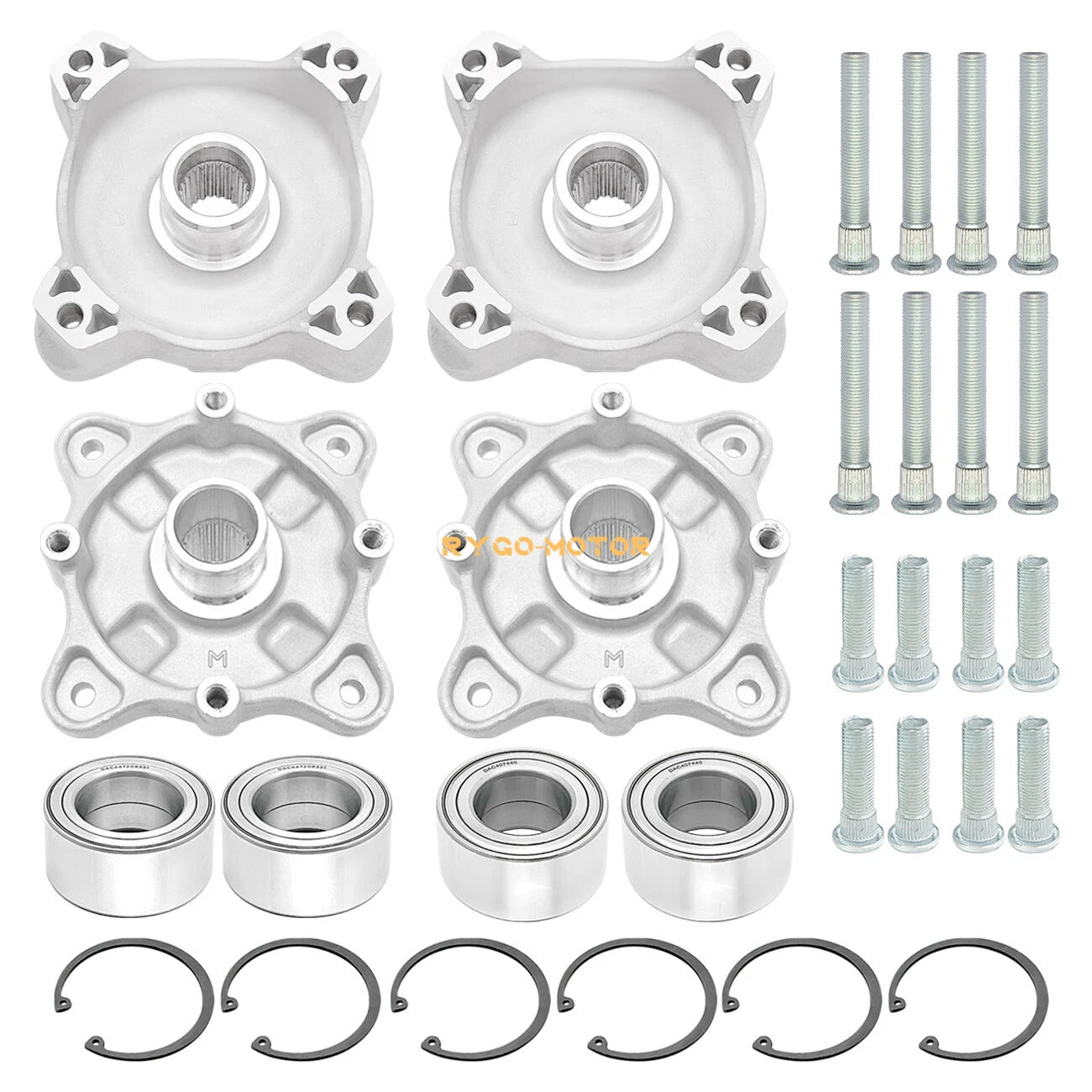 Front & Rear Wheel Hub & Bearing Kit for Polaris RZR 800 (2008–2014)