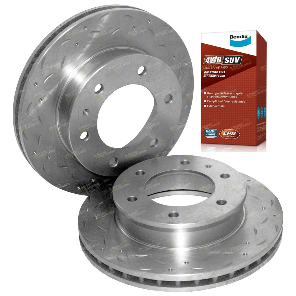 Front Disc Rotors + 4WD Brake Pads for Mazda B2600/B2500 (2002-2011)