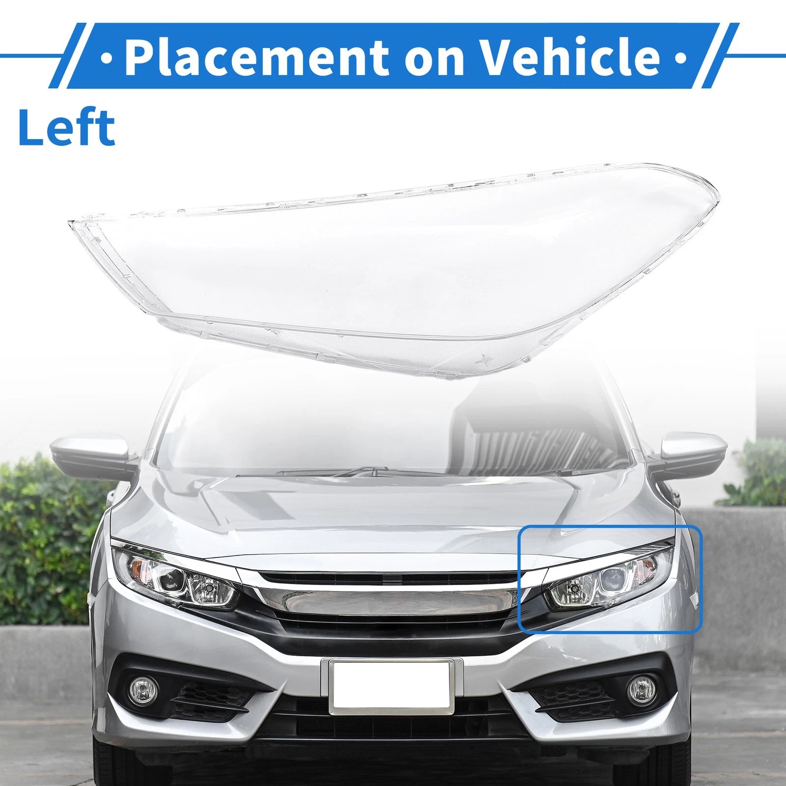 1 Pcs Headlight Lens Cover for Hyundai Tucson (2015–2018) PC Clear