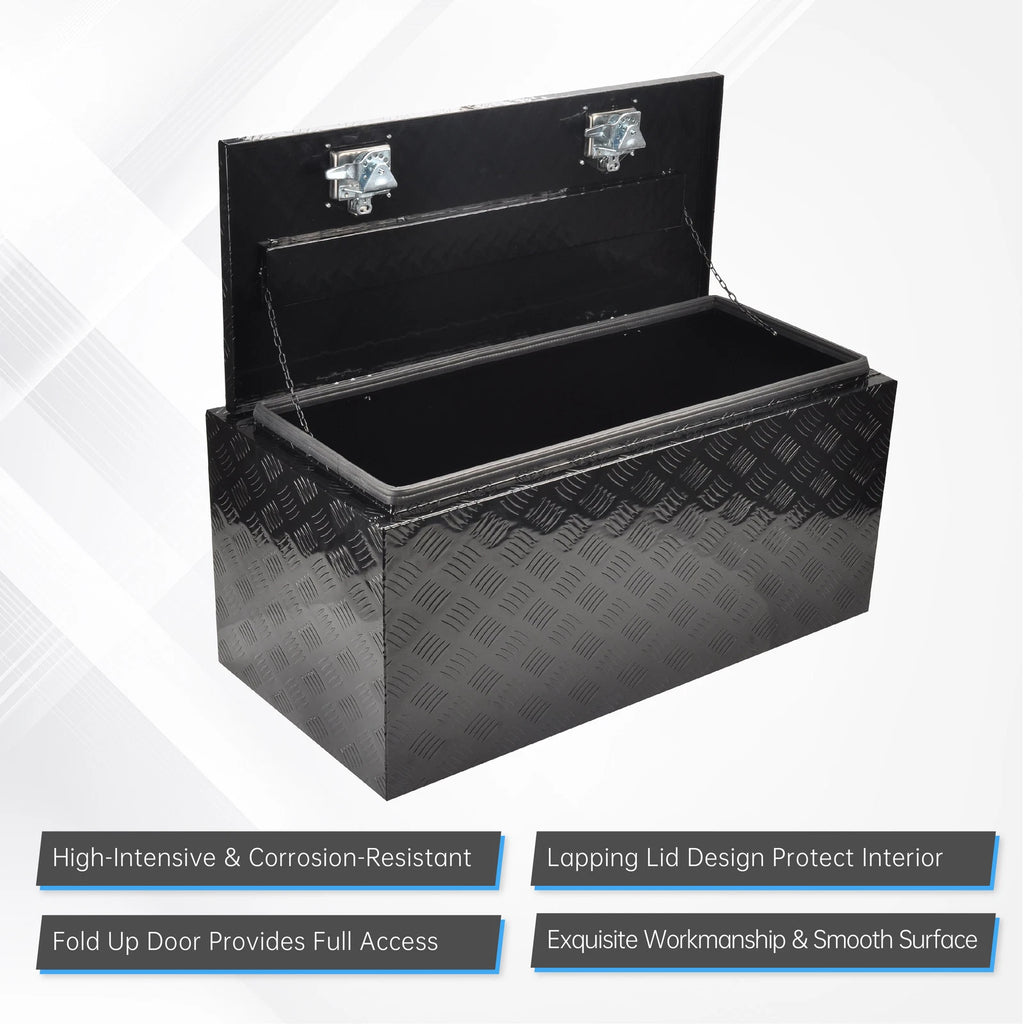 36" x 17" x 18" Black Aluminum Tool Box for Pickup Truck (Fits )