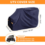 Waterproof UTV Cover for Honda Pioneer 500 520 (2016–2023) Navy Blue