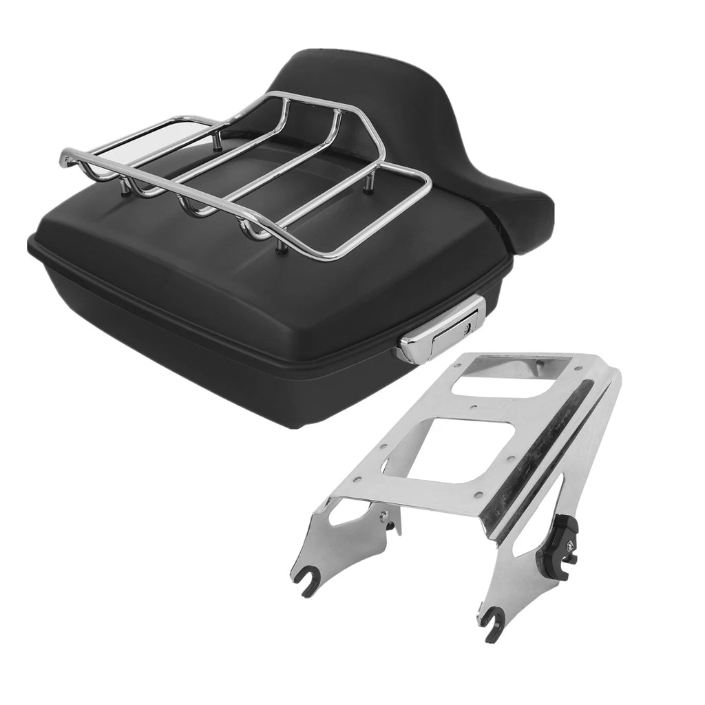Matte Chopped Trunk Pad Mount Rack for Harley Touring Street Road Glide (2009–2013)