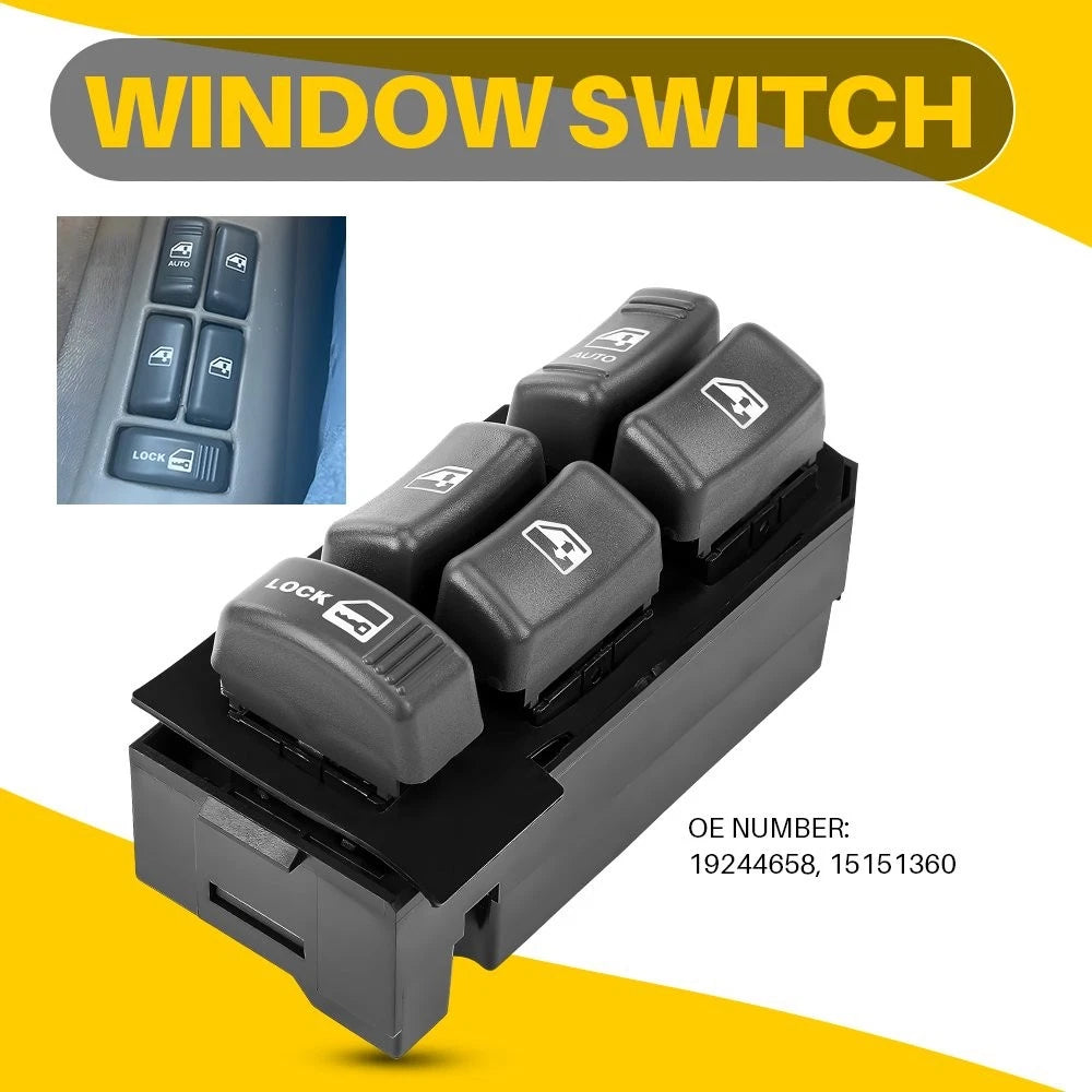 Window Power Switch for Chevy Suburban GMC C1500 (1995–1999) 15151360 EV