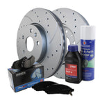 Front Brake Kit Set of 4 Drilled Rotors & Akebono Ceramic Pads for Buick Chevy GMC