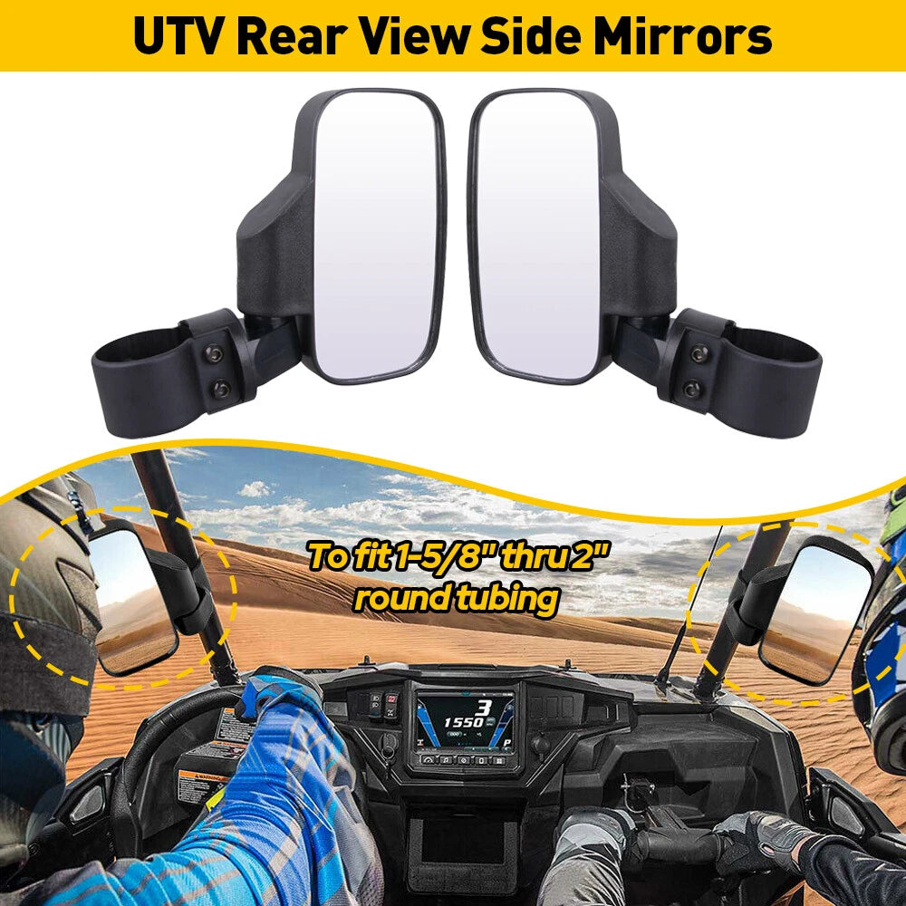 Set of 2 Rear View Side Mirrors for Polaris Ranger RZR XP (2008–2023)