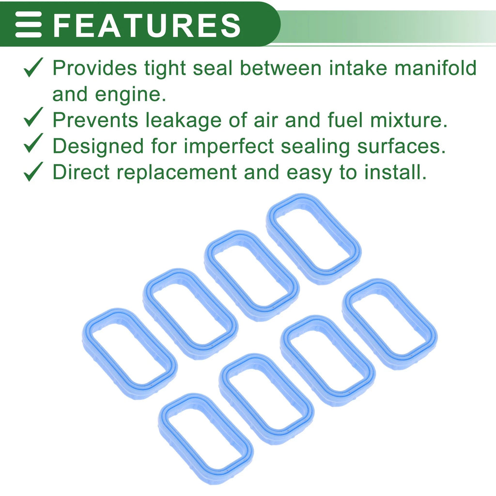 Engine Intake Manifold Gasket for Ford Mondeo III (B5Y) 1138392 Rubber 8 Pcs