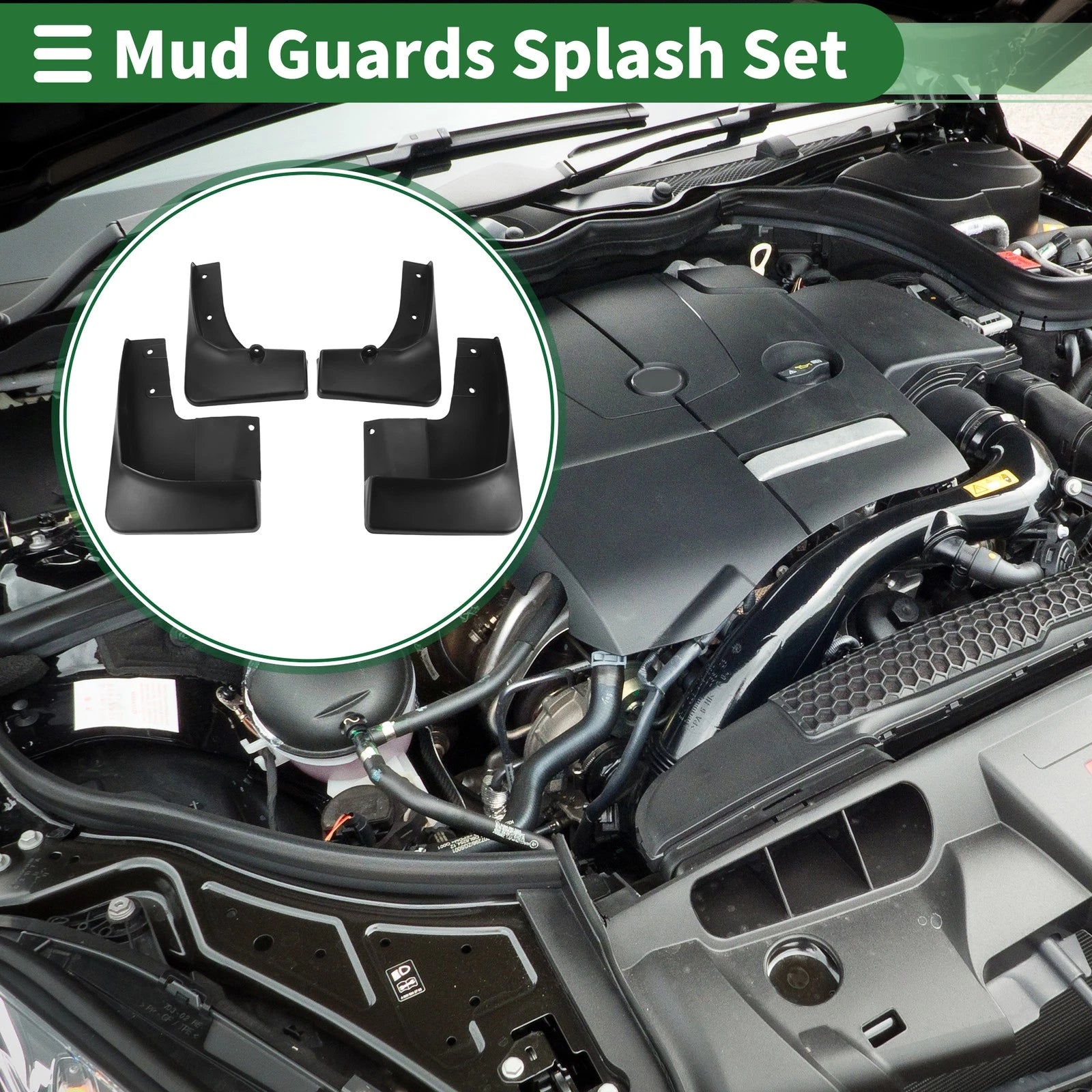 Set of 4 Mud Flaps Splash Guards for Mitsubishi Outlander (2003–2006)