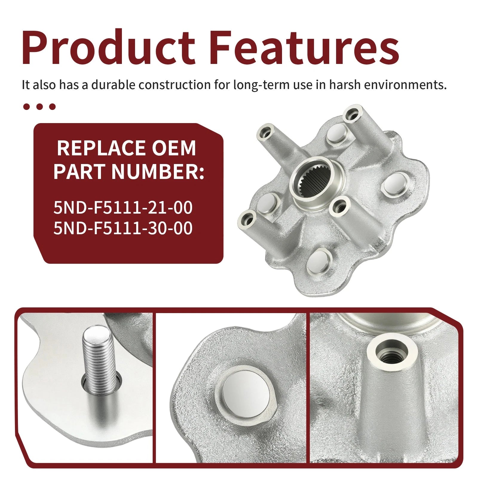 Front Wheel Hub for Yamaha Kodiak 450 (2003–2006) 5ND-F5111-21-00