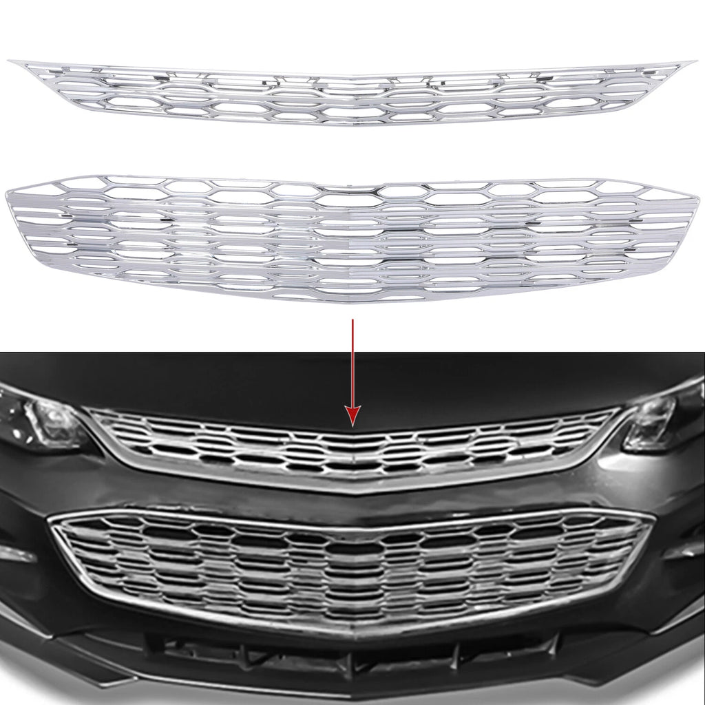 Chrome Snap On Grille Overlay for Chevy Malibu (2016–2018) LS LT Sedan