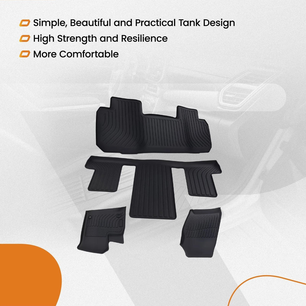 Set of 4 Black TPE Anti-Slip Floor Mats for Chevrolet Traverse (2018–2025)