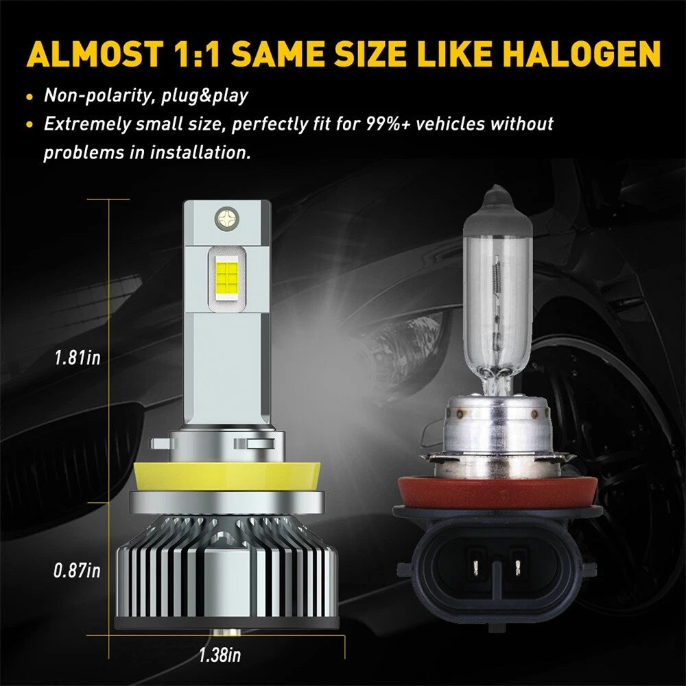 2X H11 H8 120W LED Headlight Conversion Kit for Low Beam (6000K)