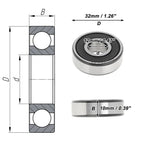 6201DDU Deep Groove Ball Bearing P4 for Scooter Skateboard (12x32x10mm)