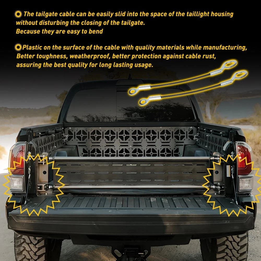 Tailgate Cable Lift Support for Toyota Tacoma (12 1/2 Inch, Left Right Pair)