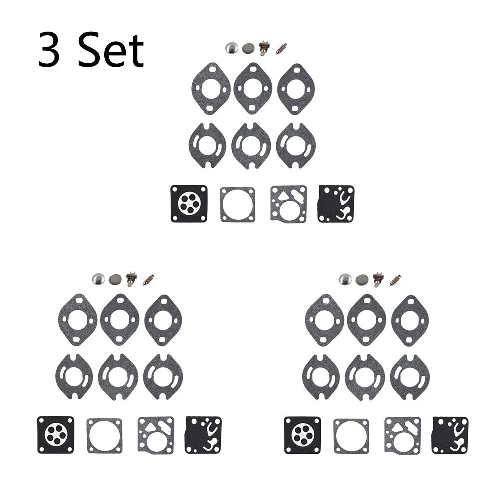 Set of 3 Carburetor Gasket Kits for Tecumseh TC200 TC300 Tillotson RK21 HU