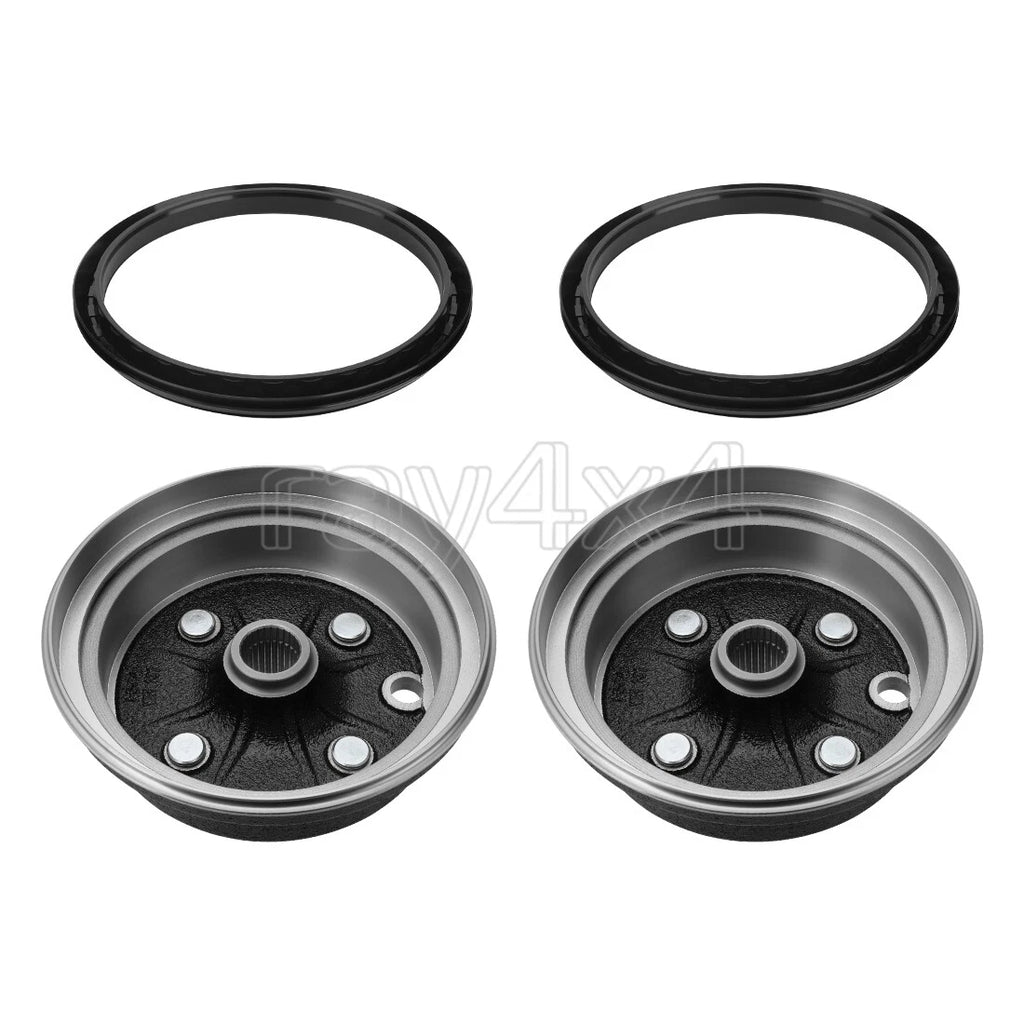 2X Front Wheel Brake Drum w/Dust Seals for Yamaha Big Bear 350 (1996–1998)
