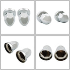 Set of 40 Chrome Lug Nut Covers for Semi Trucks (Fits Various Models)
