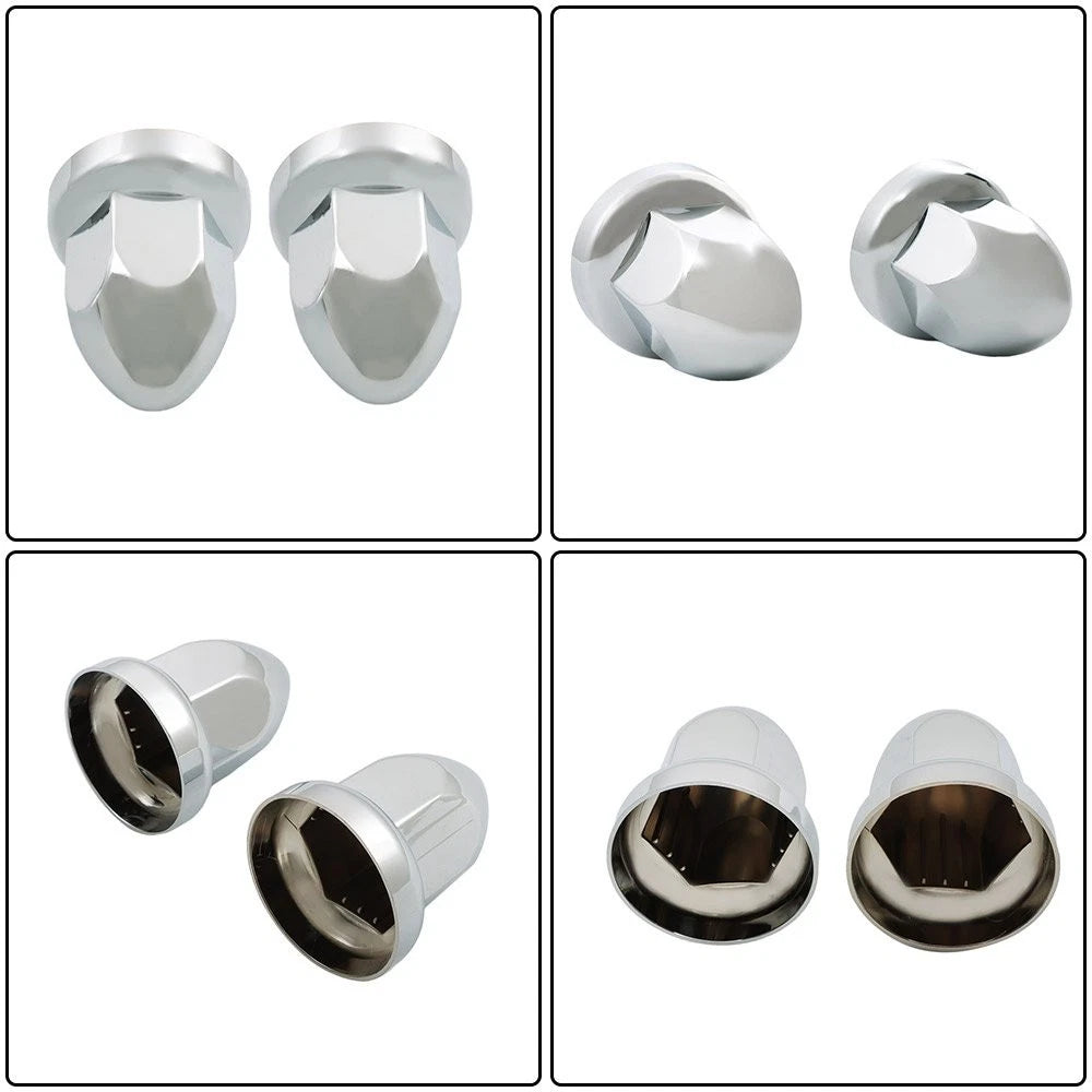 Set of 40 Chrome Lug Nut Covers for Semi Trucks (Fits Various Models)