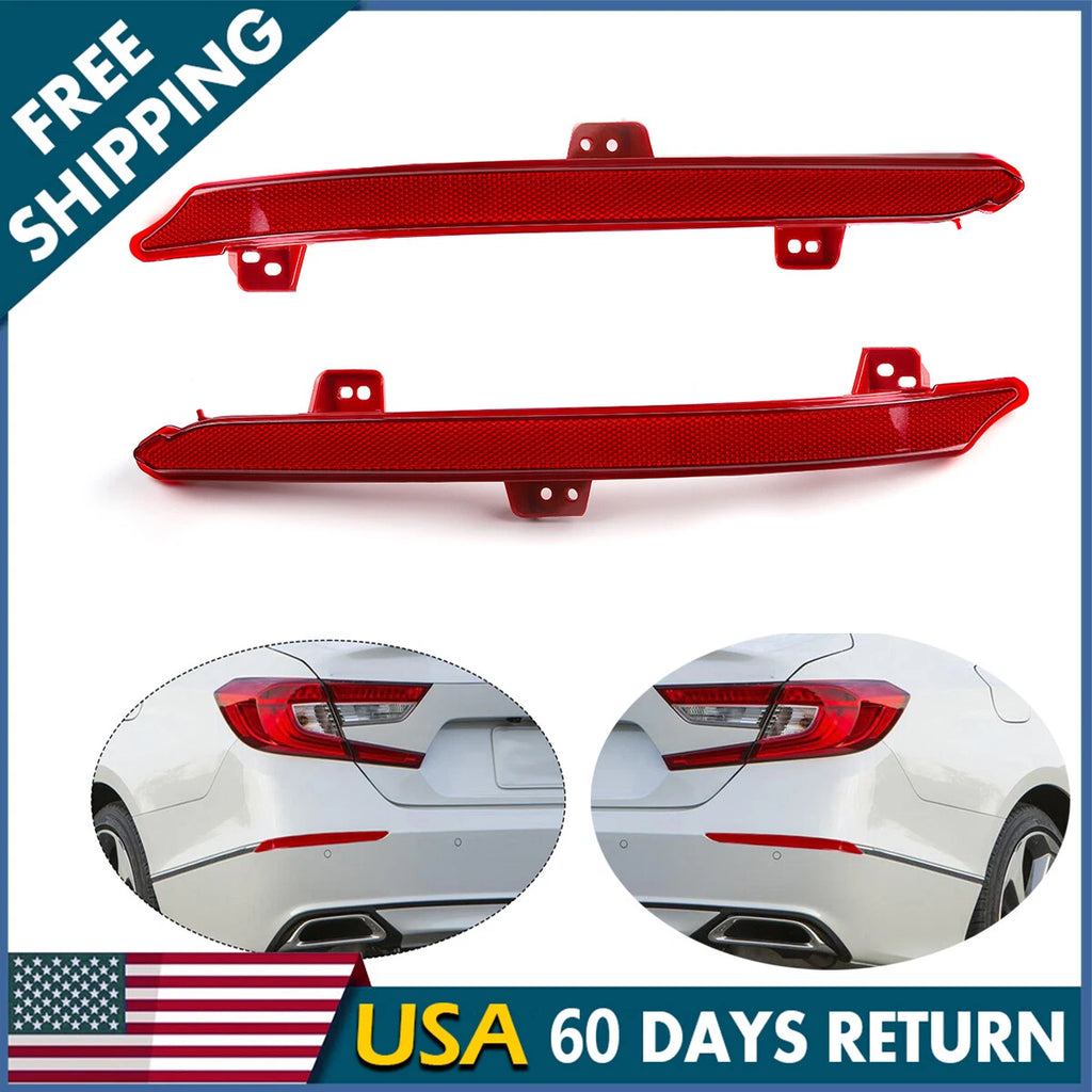 Set of 2 Rear Bumper Reflector Lights for Honda Accord (2018–2022)