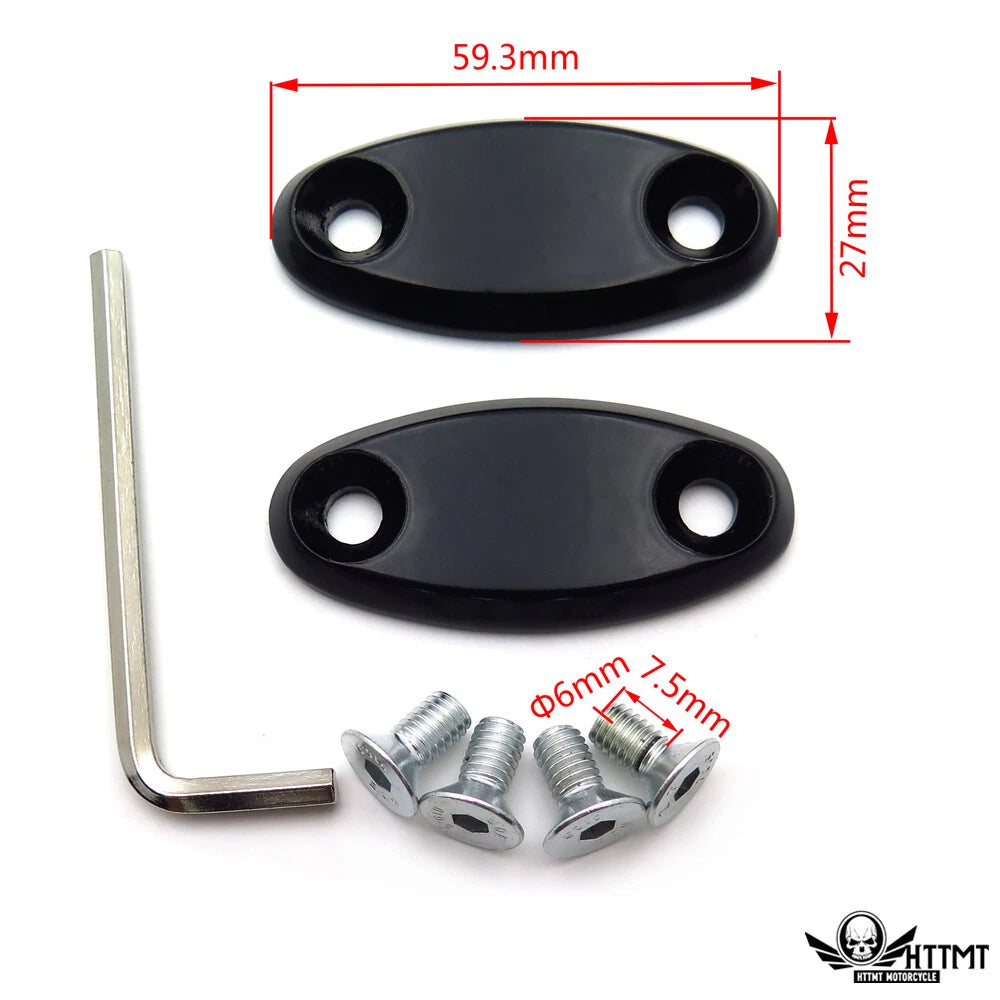 Black Mirror Block Off Base Plates for Honda CBR 600 F4 F4i 900 RR 929 954 1000R