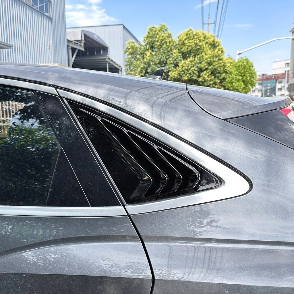 Rear Window Quarter Vent Louver Covers Gloss Black for Audi Q3 Sportback (2019–2024)