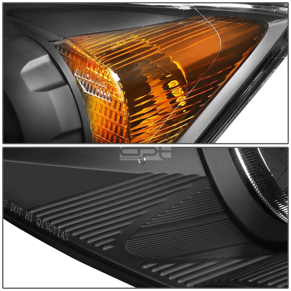 Projector Headlight Lamps for Honda CR-V (2007–2011) Black/Amber