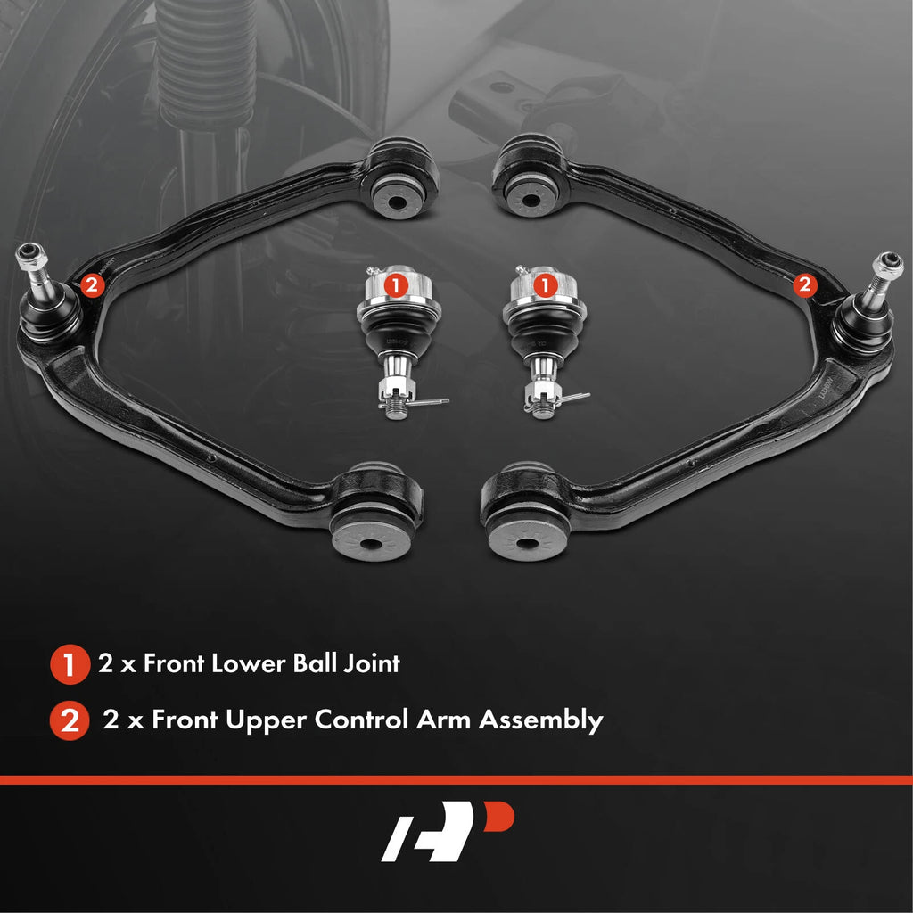 Set of 4 Front Control Arm Ball Joints for Chevy Silverado 1500 (2007–2018)