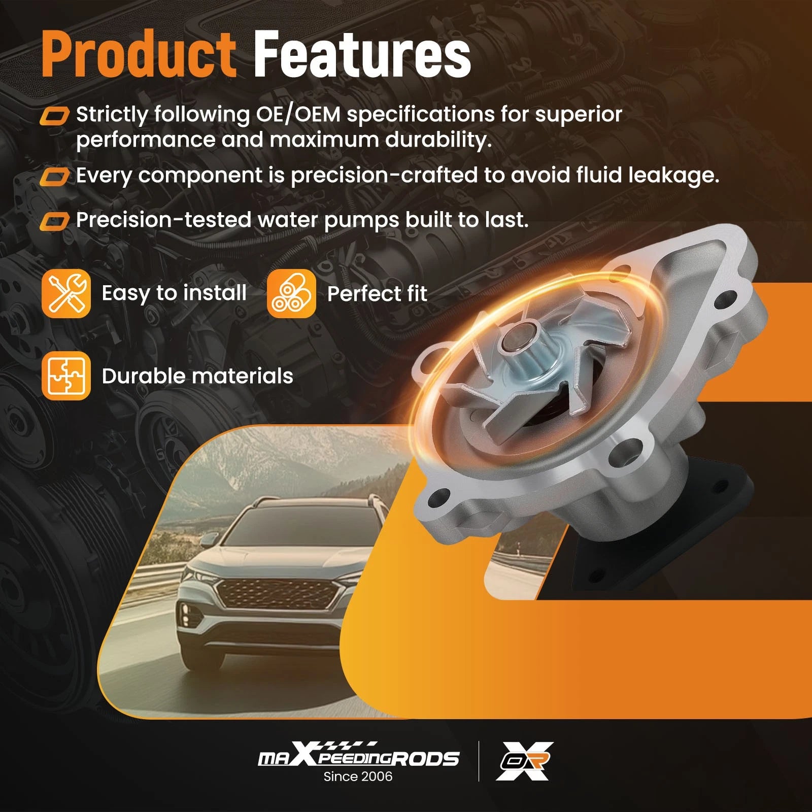 Belt Driven Water Pump for Kia Sorento (2016-2020)