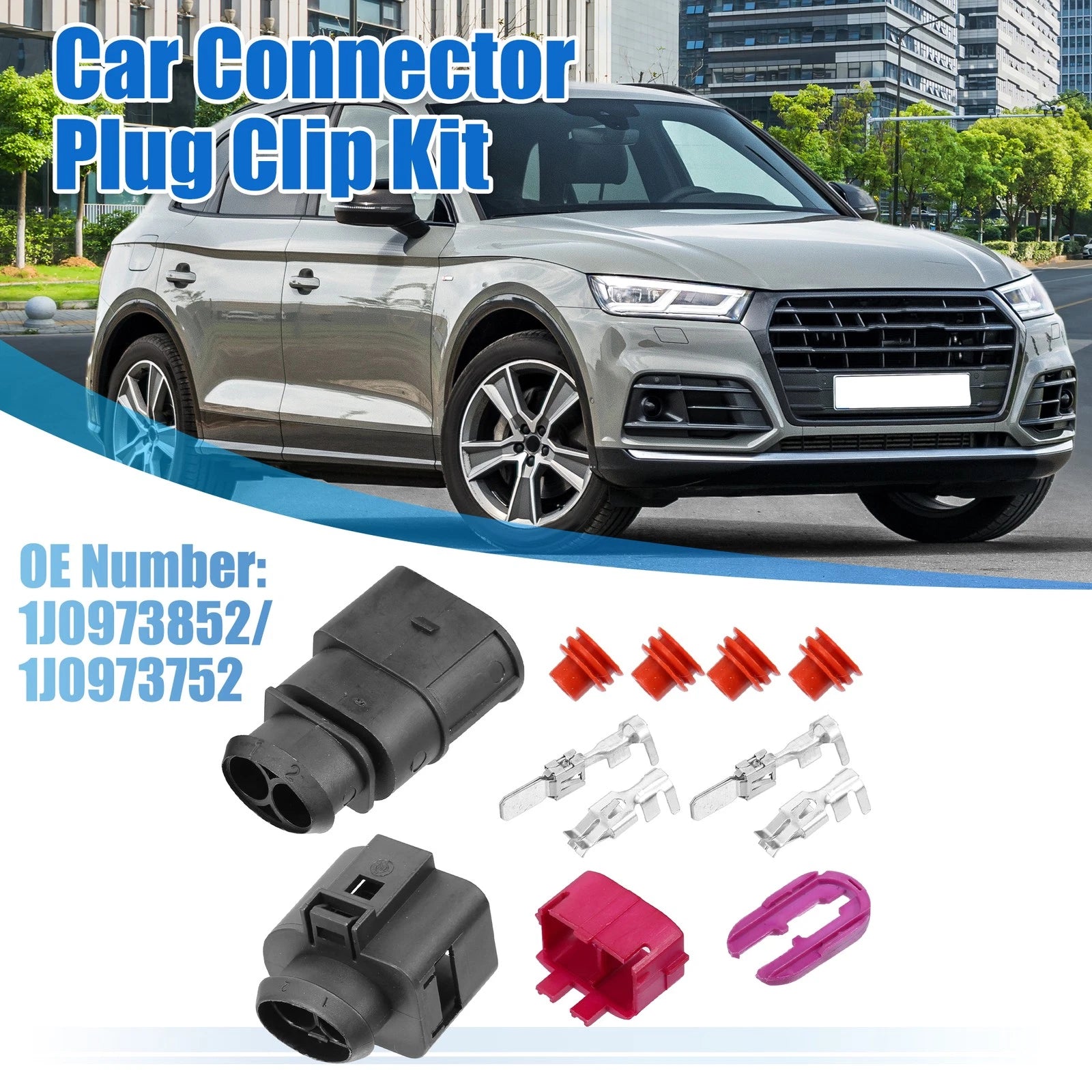 2X 1J0973852/1J0973752 Sealed Automotive Connector Set for VW Audi 