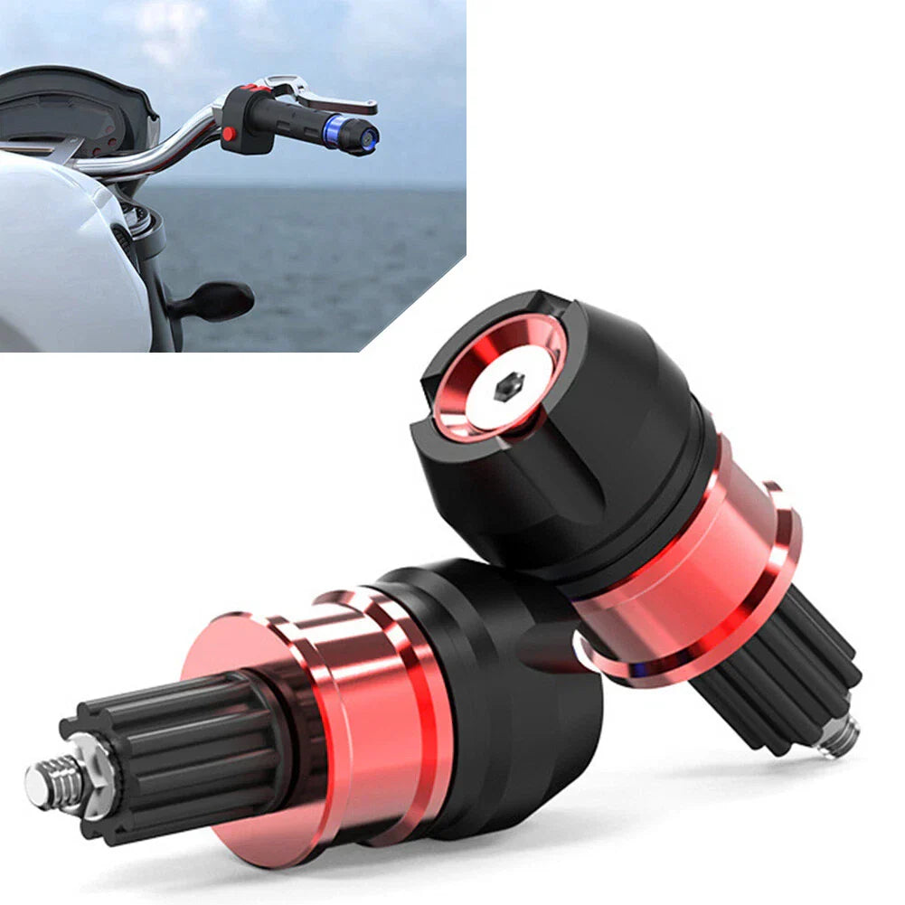 CNC Aluminum Handlebar Grips Bar End Cap Plugs for Motorcycle ATVs Red