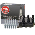 Denso COP Ignition Coil & NGK 6 V-Power Spark Plugs Kit for Ford Mazda