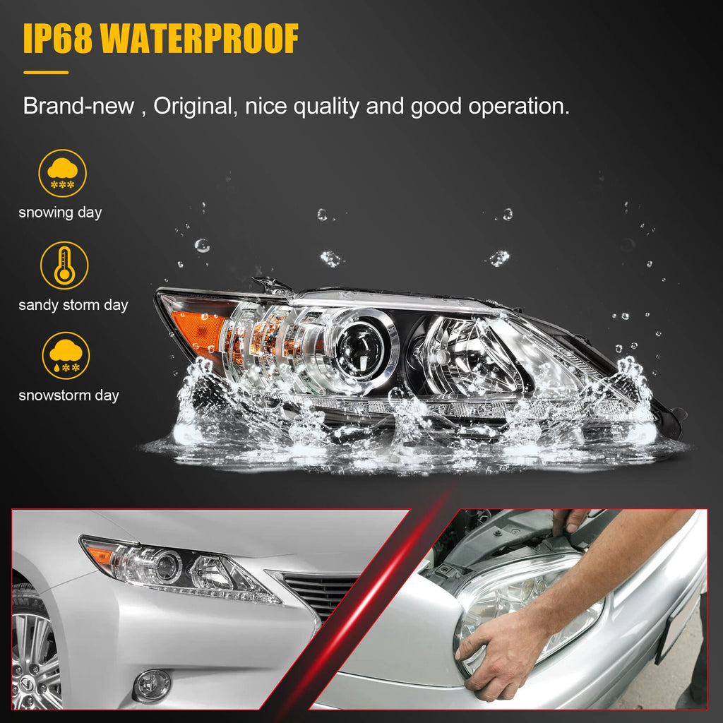 Pair LED Headlights for Lexus ES350 ES300h (2013–2015)