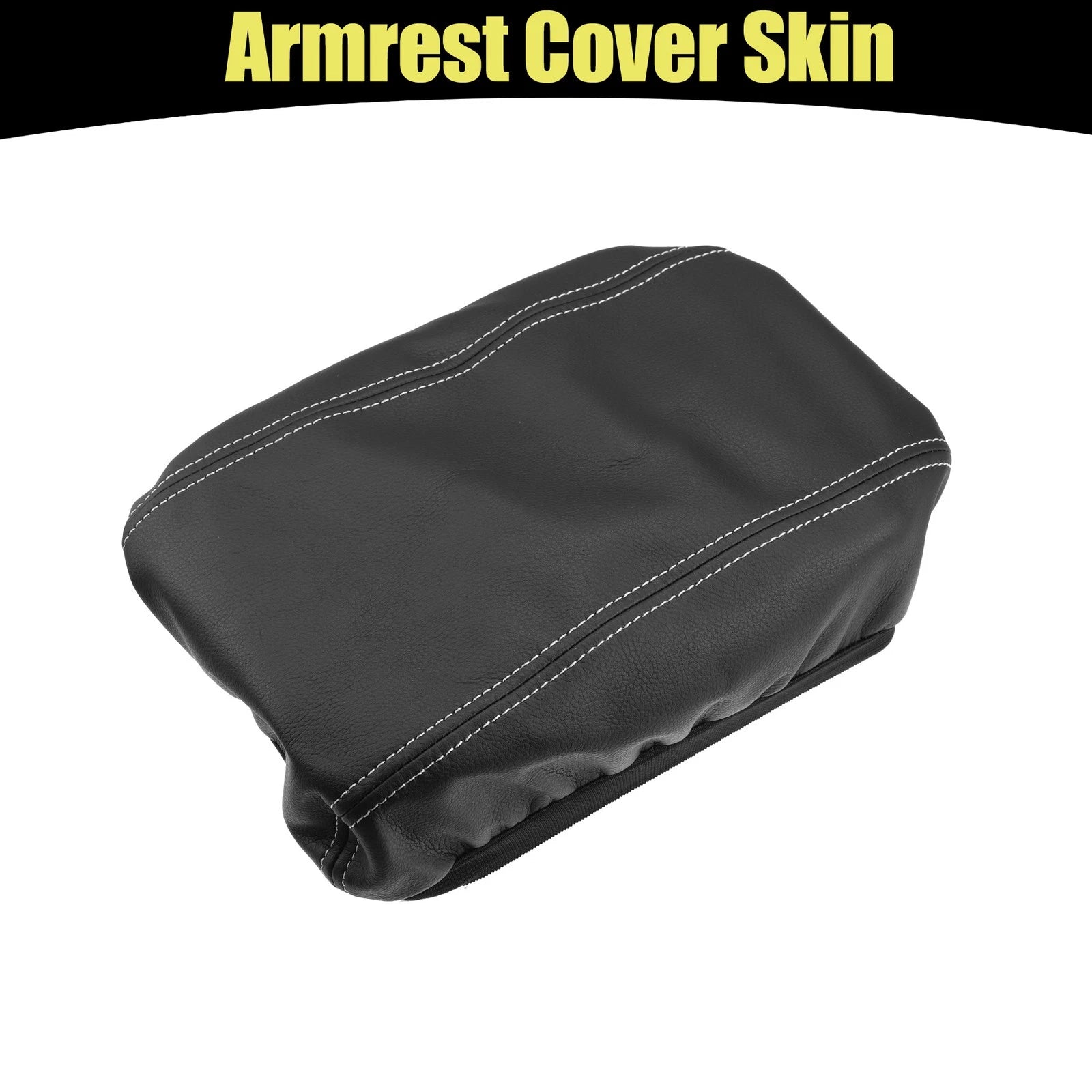 Center Console Armrest Cover for Hyundai Tucson (2016–2021) Black Gray Stitches