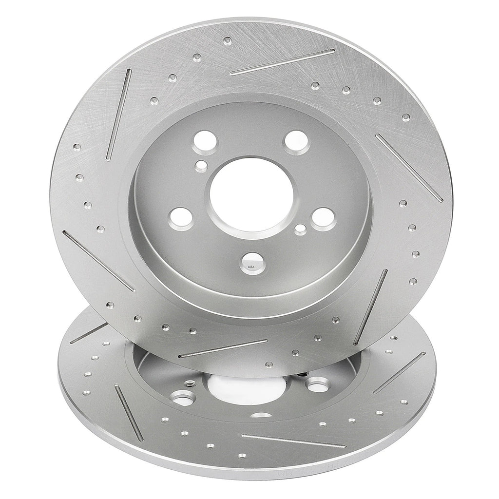 2X Rear Slotted Brake Rotors for Lexus CT200h (2011–2017)