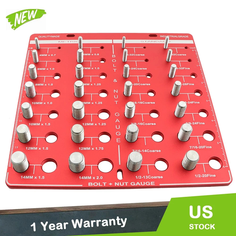 28-Piece Nut and Bolt Thread Checker Set (Metric & Standard)
