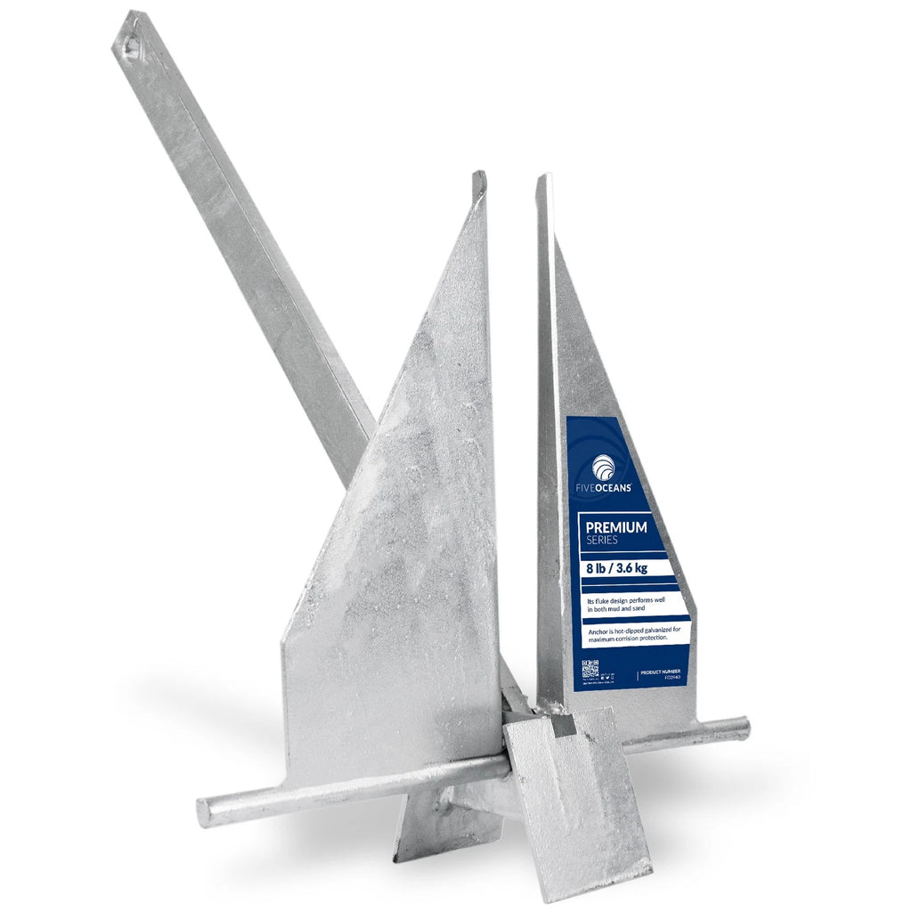 8 Lb Fluke Boat Anchor for Marine Use (Hot Dipped Galvanized Steel)