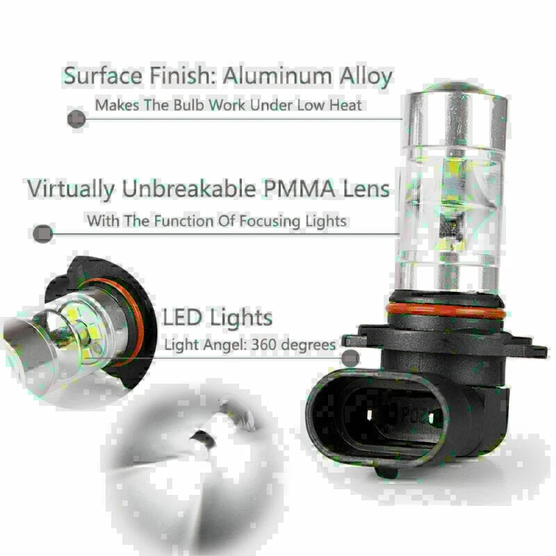 2X 9006 HB4 LED Fog Lights for Samsung (60W, 6000K White)