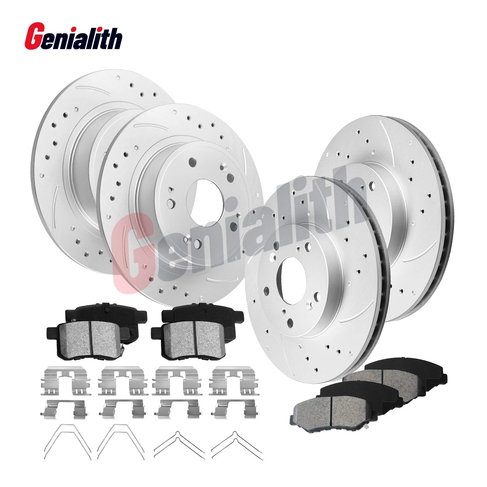 Drilled Brake Rotors & Brake Pads Kit for Honda Accord (2008–2017)