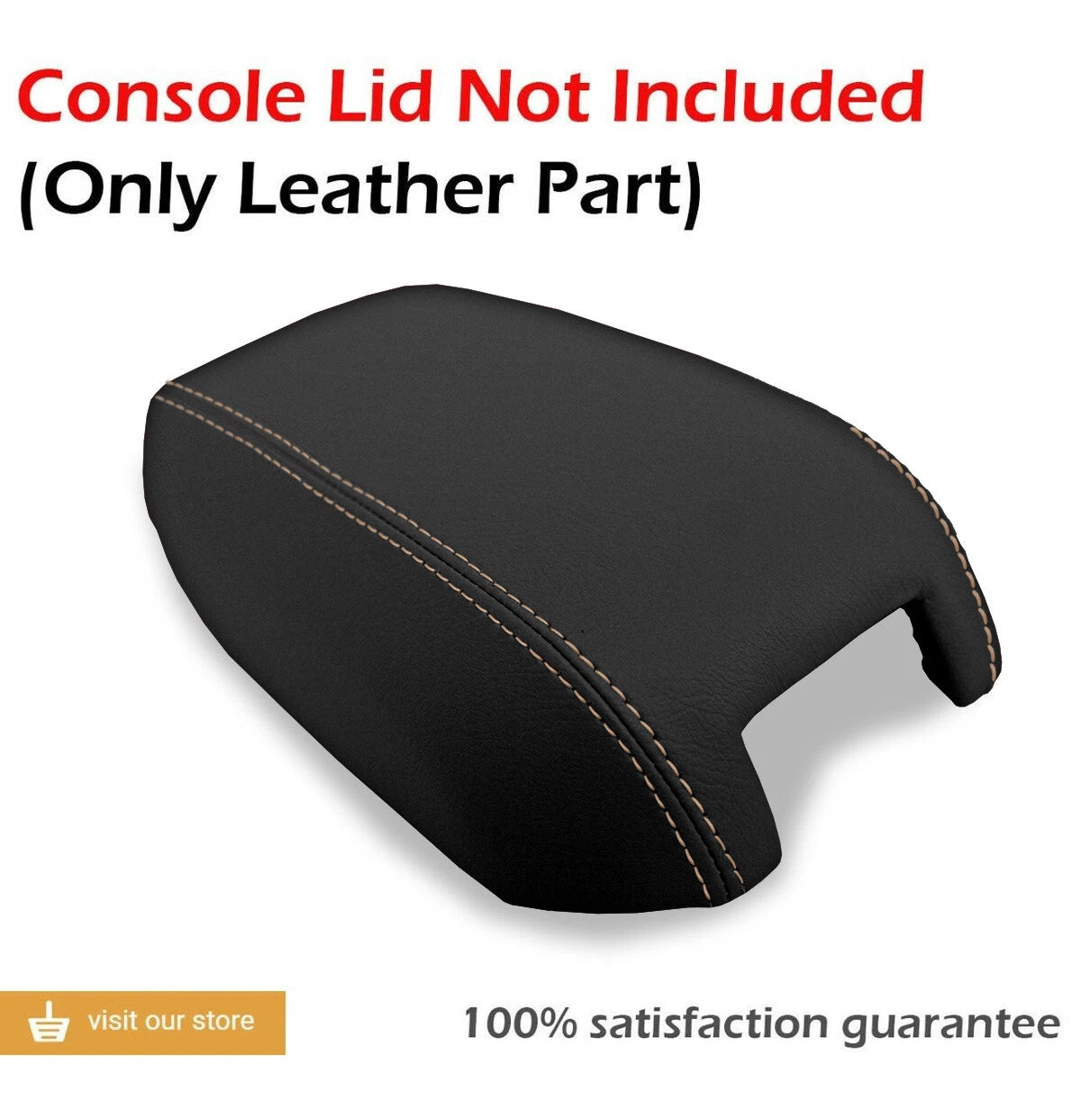 Console Lid Pull Over Cover for Volvo XC90 (2003–2014) Black Beige Stitch