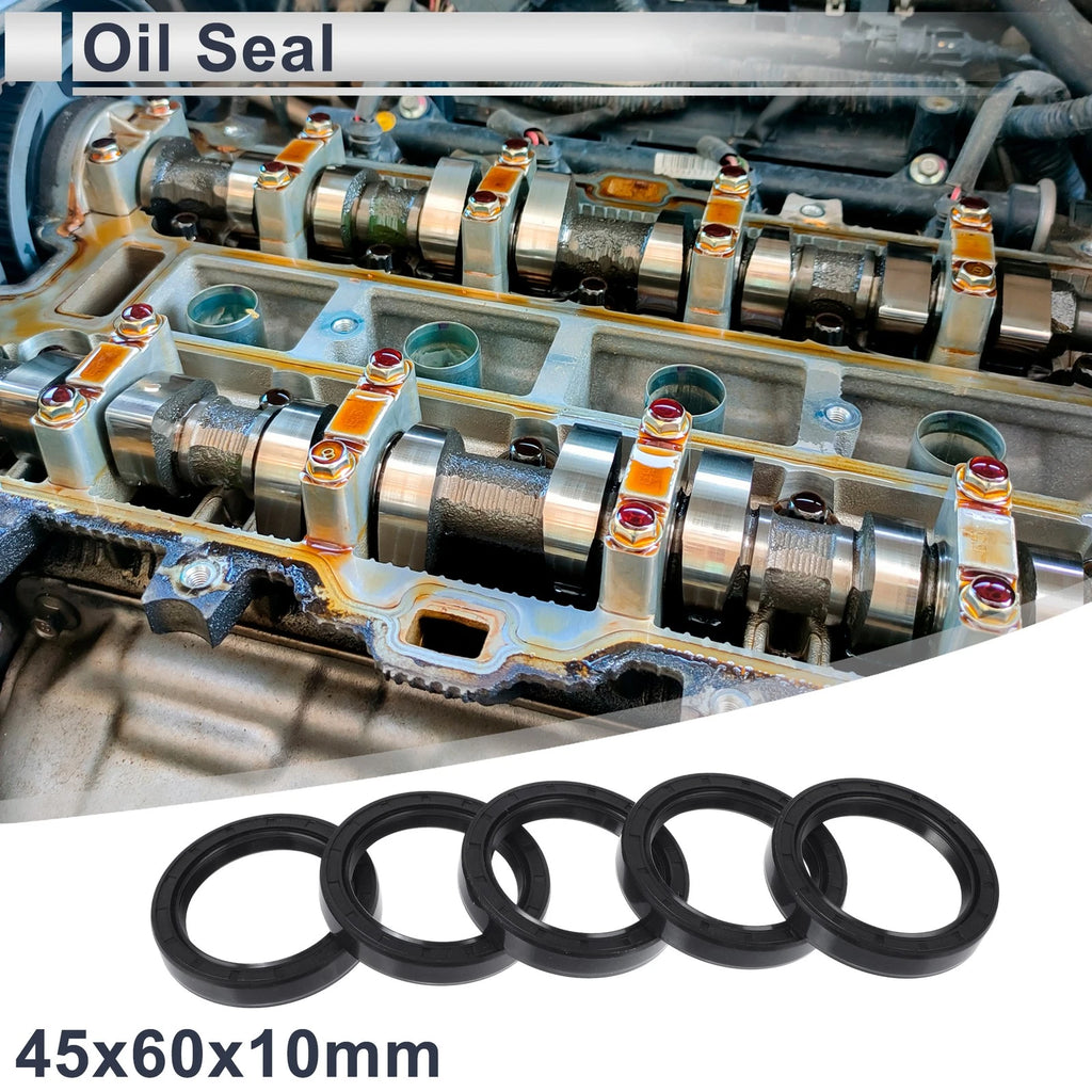 Set of 5 Oil Seal Ring 45x60x10mm NBR Rubber for Rotary Shaft