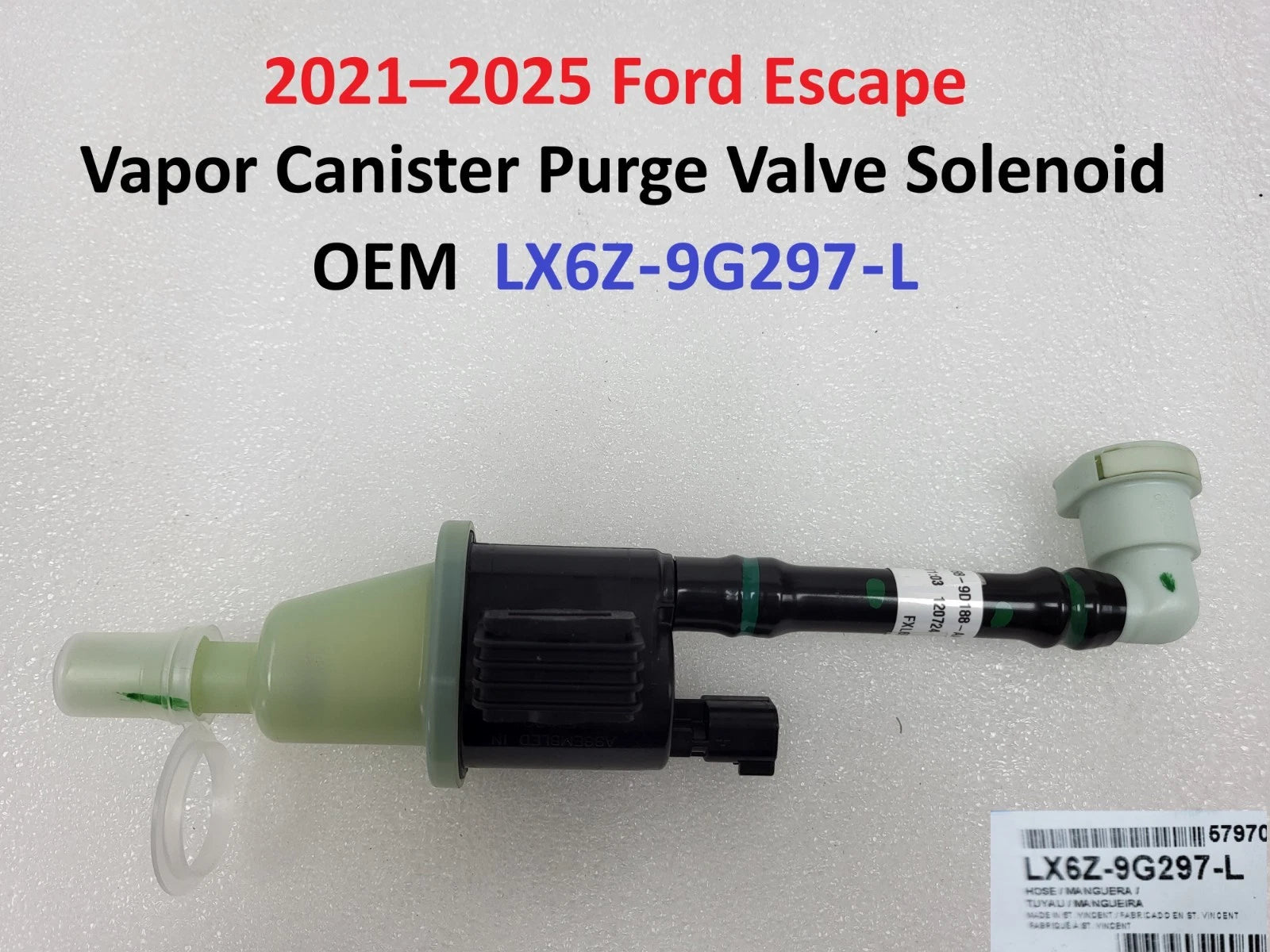 Vapor Canister Purge Valve Solenoid for Ford Escape (2021–2025) OEM LX6Z-9G297-L