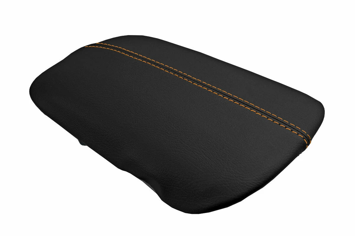 Console Lid Pull Over Cover Leather for Ford Mustang (2015–2020) Orange Stitch