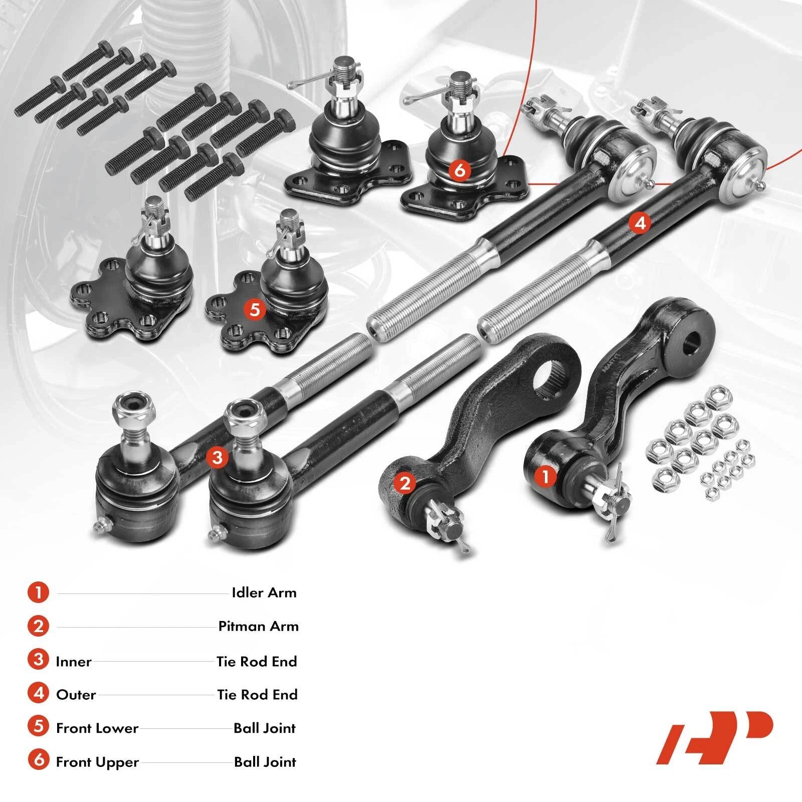 10x Inner & Outer Tie Rods for Chevrolet Tahoe GMC Yukon (2000â2006)