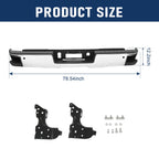 Chrome Rear Bumper for Chevy Silverado GMC Sierra 1500 (2014-2018)