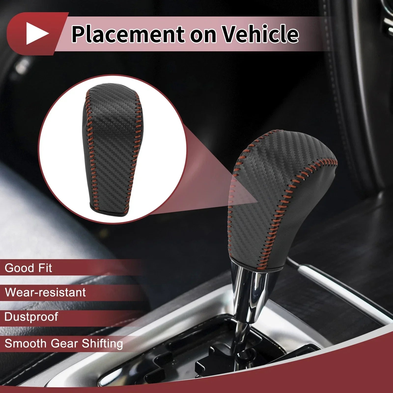 1 Pc Gear Shift Knob Cover for BMW 3 Series E90 (2005-2013) Black Leather