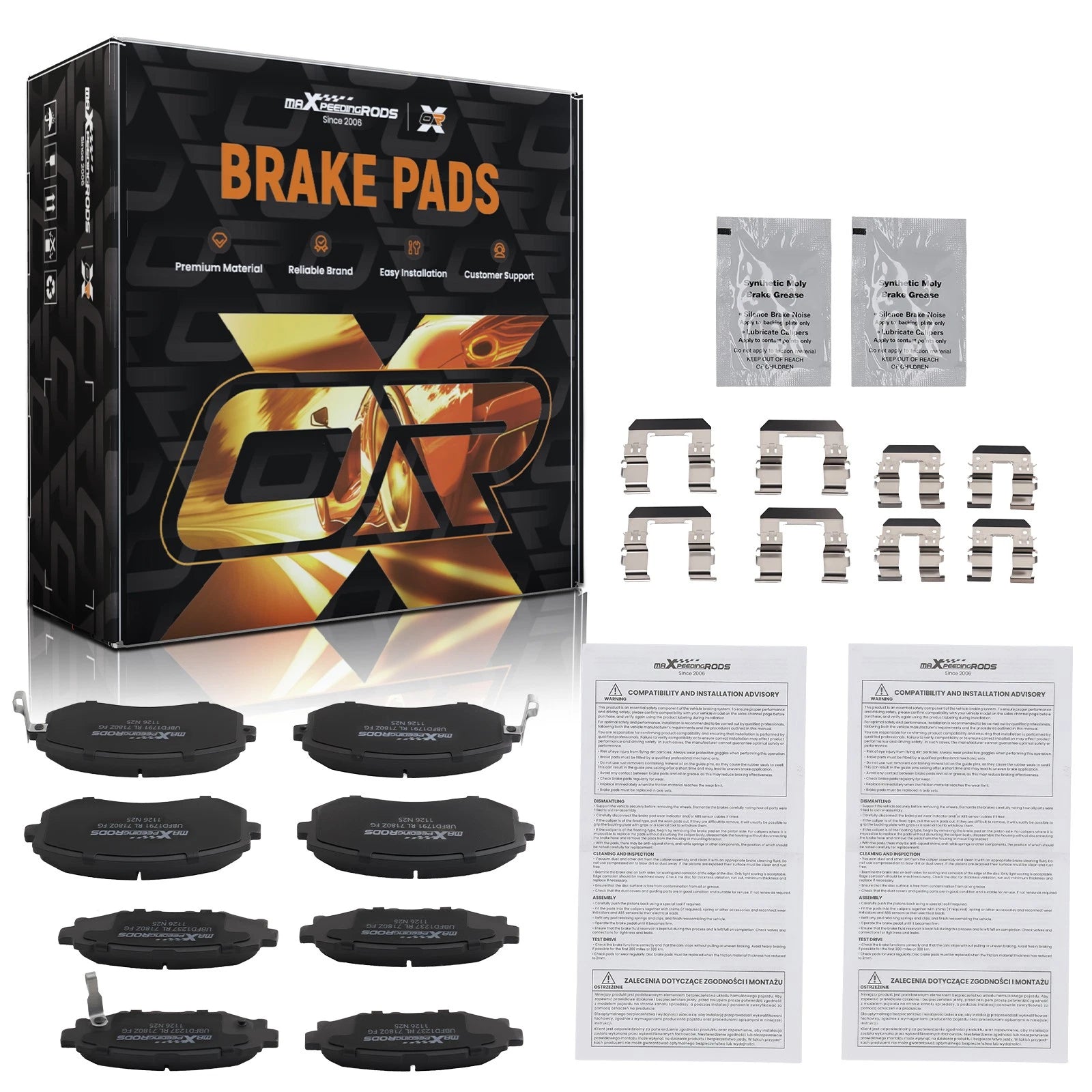Ceramic Brake Pads Set of 4 for Subaru Forester Impreza Legacy Outback