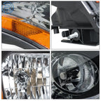 Set of 2 Black Halogen Headlights for Nissan Rogue (2008-2015)