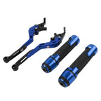 Blue Extendable Brake Clutch Levers & Handlebar Grips for Aprilia Tuono V4