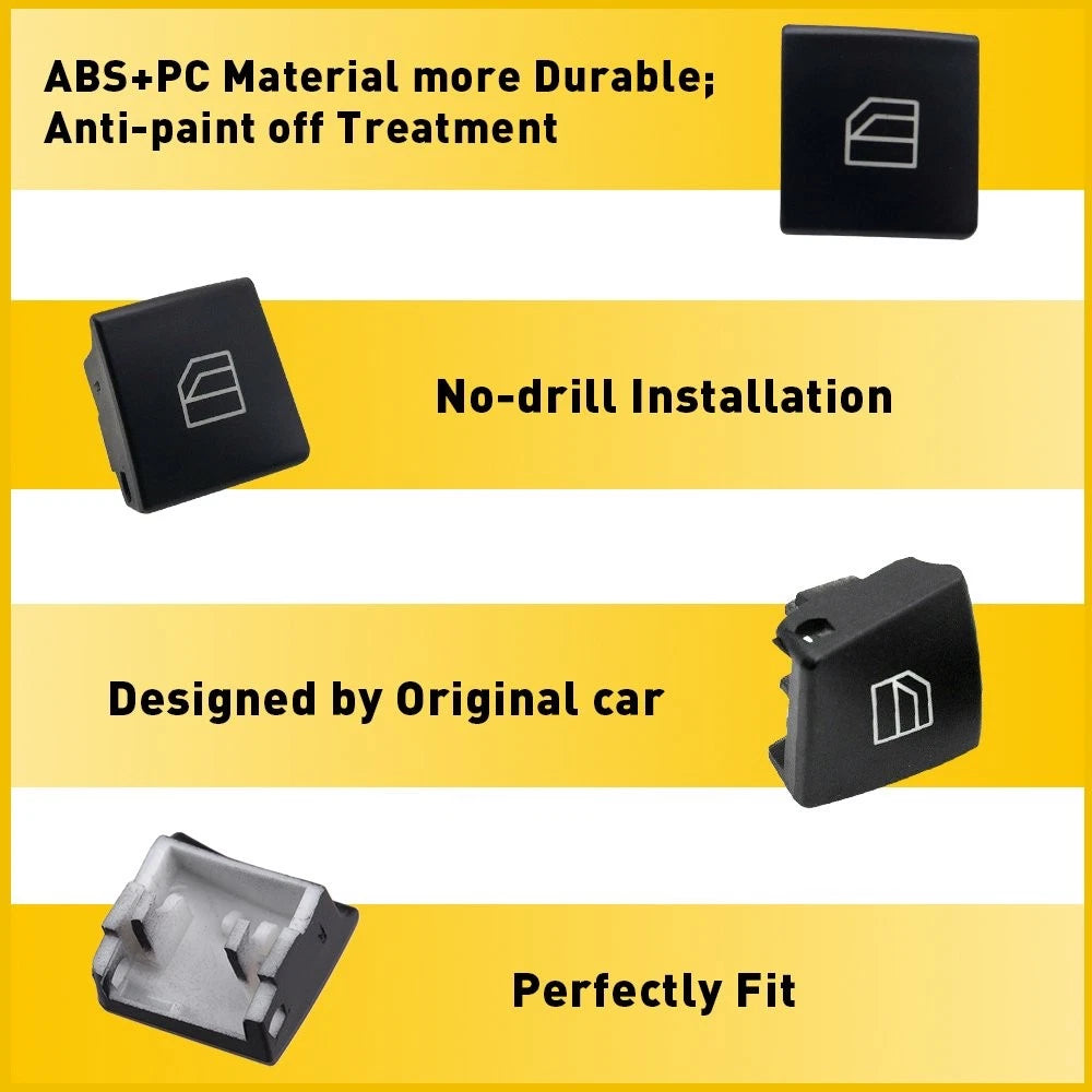 Set of 4 Window Switch Button Cap Covers for Mercedes-Benz C-Class W212